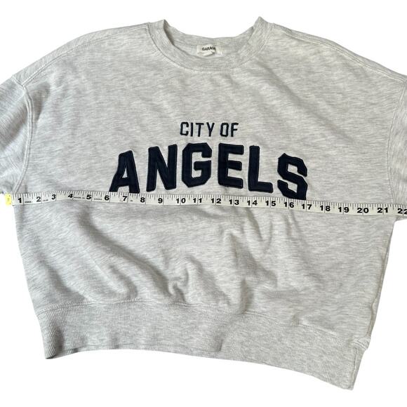 Garage City of Angels Cropped Sweatshirt – Light Gray, Size P/S - Picture 3 of 4